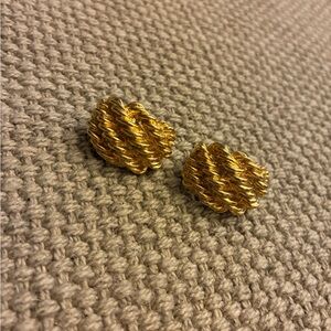 Elegant Gold-Tone Twisted Earrings